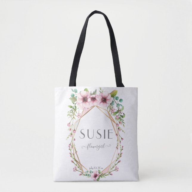Bolsa Tote Flores De Anêmona Rosa-Flor (Frente)