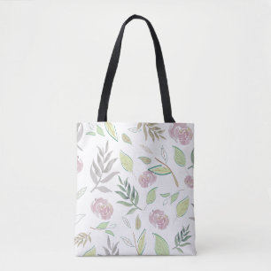 Bolsa Tote Flores de Aquarela Festiva