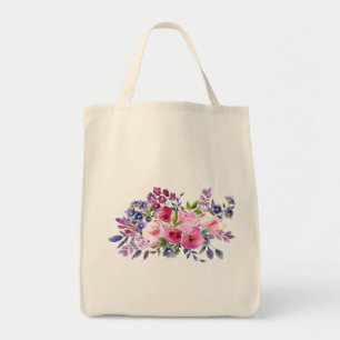 Bolsa Tote Flores de Aquarelas - Saco de Tota de Combustível