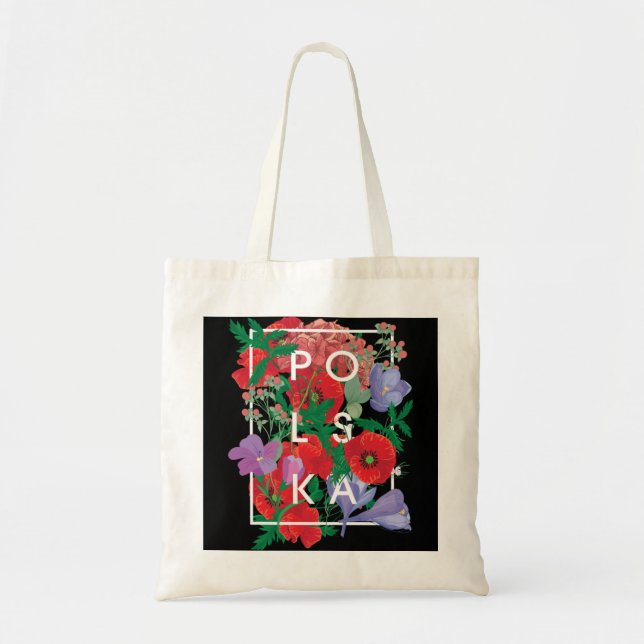 Bolsa Tote Flores de Arte Polônia - Orgulho Polonês Polonês P (Frente)