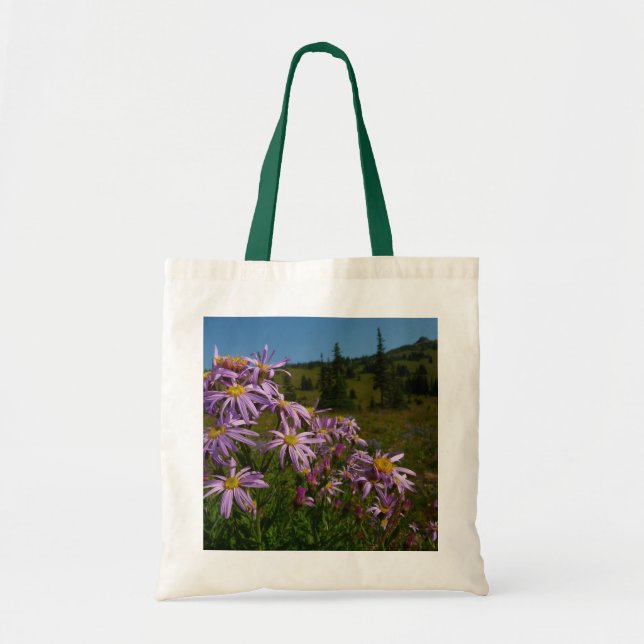Bolsa Tote Flores de Aster Roxo no Monte Rainier (Frente)