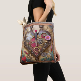 Bolsa Tote Flores de Batom Coração Série Steampunk