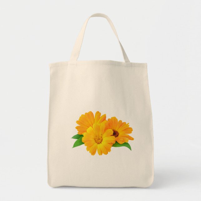 Bolsa Tote Flores de Calendário Organizadas (Frente)