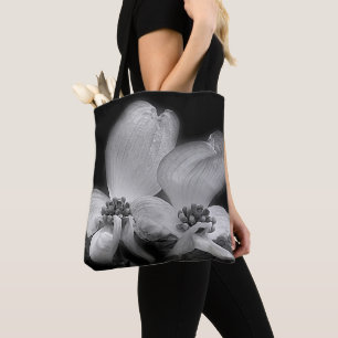 Bolsa Tote Flores De Cogwood A Preto E Branco