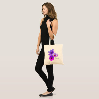 Bolsa Tote - flores de cosmos