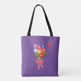 Bolsa Tote Flores de crochê Borboleta e Arco