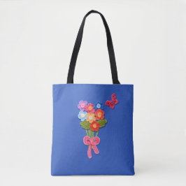 Bolsa Tote Flores de crochê Borboleta e Impressão de Arco