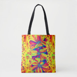 Bolsa Tote Flores de Delfinium de Aquarelas Flame Quente