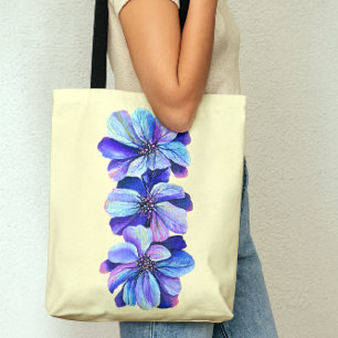 Bolsa Tote Flores de Delfinium Fusoas Casuais