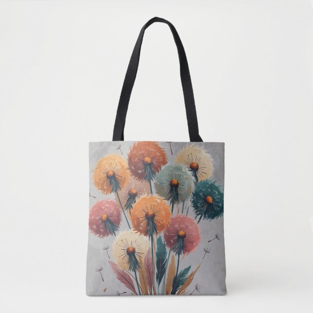 Bolsa Tote Flores de Dente-de-Leão Boho (Frente)