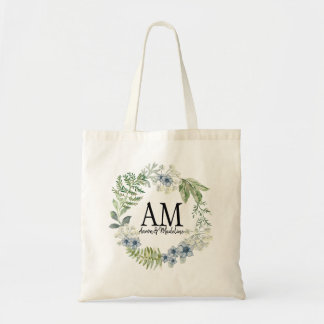 Bolsa Tote Flores De Florestas De Monograma Personalizadas
