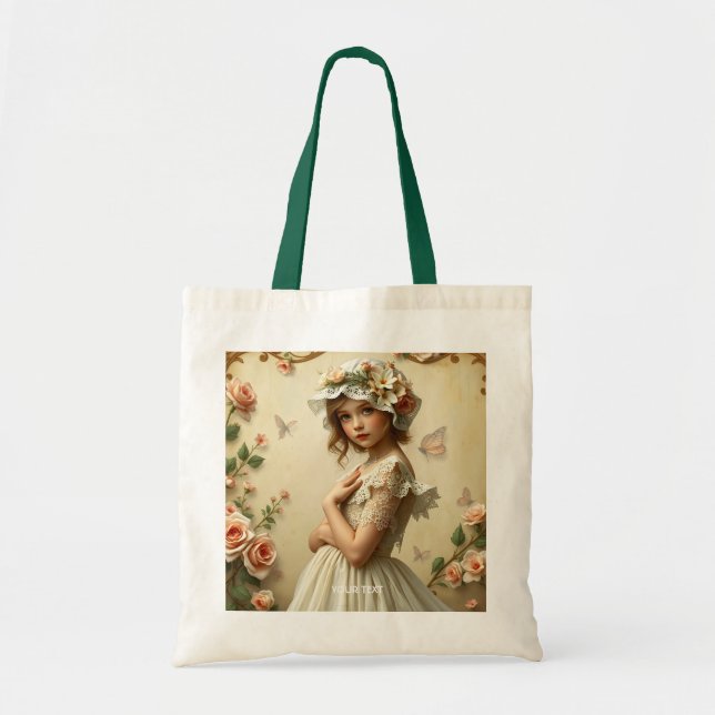 Bolsa Tote Flores de Garota Vitoriana Fantasy (Frente)