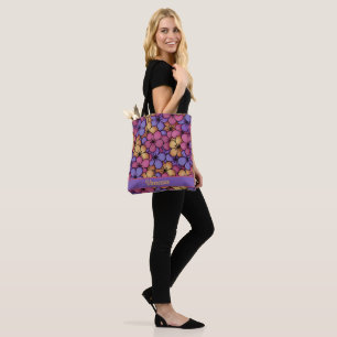 Bolsa Tote Flores de Hippie do Estilo Retroativo Personalizad