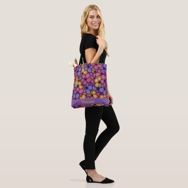 Bolsa Tote Flores de Hippie do Estilo Retroativo Personalizad (No(a) Modelo)