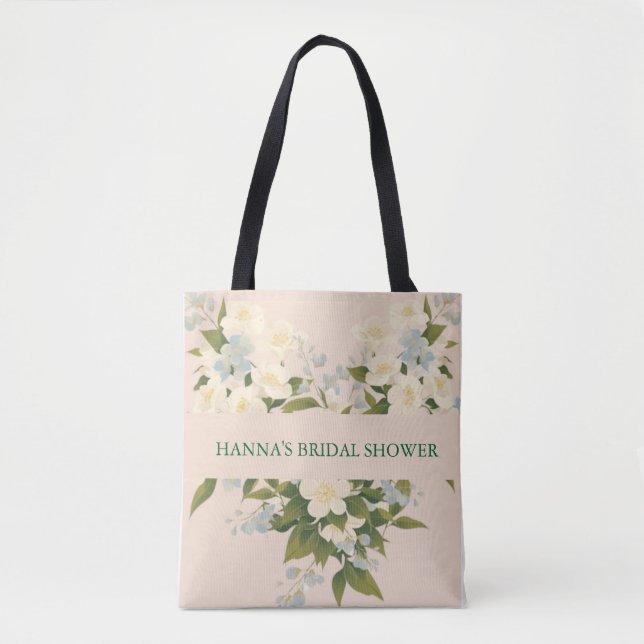 Bolsa Tote Flores de jasmim no Chá de panela de arte tradicio (Frente)