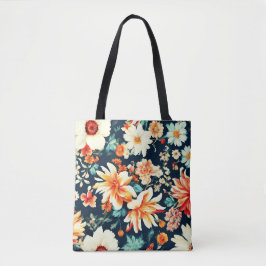 Bolsa Tote Flores de Laranja Vermelho e Branco deliciosas inc