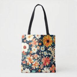 Bolsa Tote Flores de Laranja Vermelho e Branco deliciosas inc