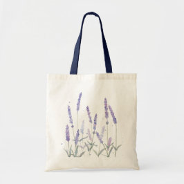 Bolsa Tote Flores de Lavanda de Boho Rústicas Aquarela Botâni