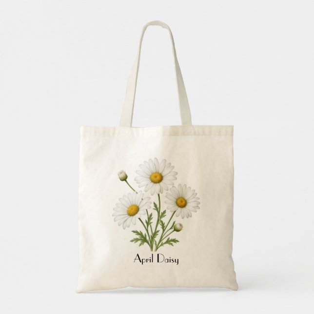 Bolsa Tote Flores de Margarida de Abril  (Verso)