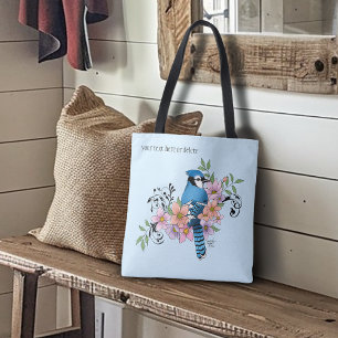 Bolsa Tote Flores de Mola Azul
