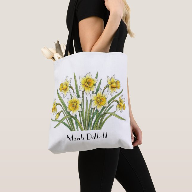 Bolsa Tote Flores de Narciso de Março (Close Up)
