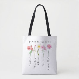 Bolsa Tote Flores de nascimento personalizadas do jardim de v
