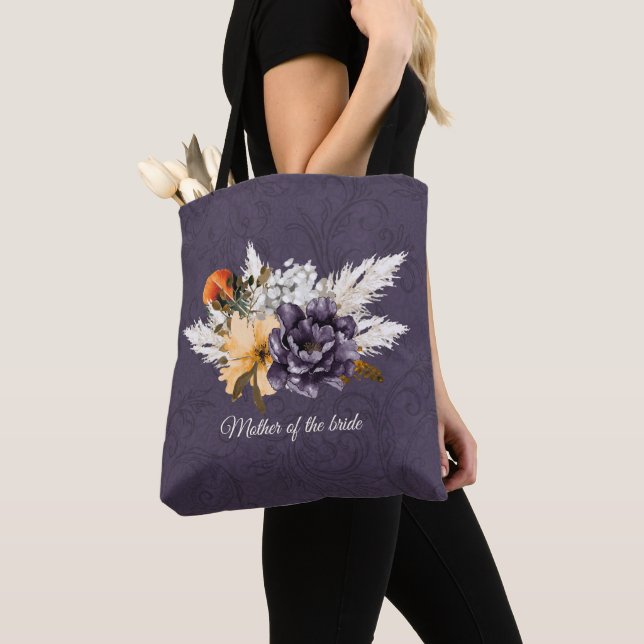 Bolsa Tote Flores de Outono e Grama de Pampas Mãe da Noiva (Close Up)