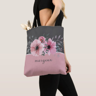 Bolsa Tote Flores de Pastel Rosa