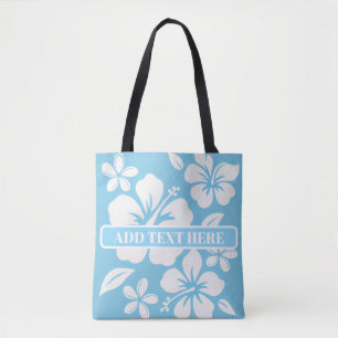 Bolsa Tote Flores de Praia Azul Tropicais