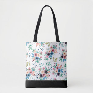 Bolsa Tote Flores de primavera coloridas Padrão