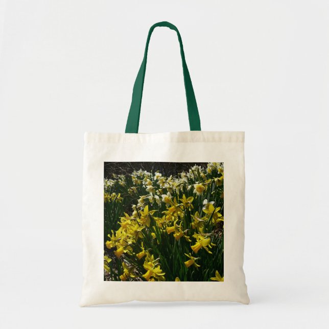 Bolsa Tote Flores de primavera de Daffodils Amarelos e Branco (Frente)