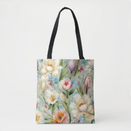 Bolsa Tote Flores de primavera no Estilo do Impressionismo