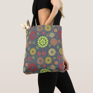 Bolsa Tote Flores de queda coloridas em tons quentes