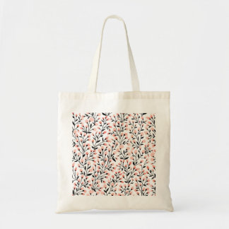 Bolsa Tote Flores De Rabo: Coral Floral Sem Costura.