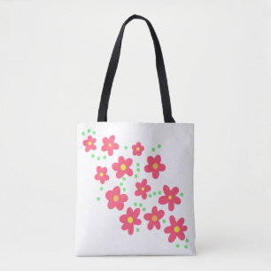 Bolsa Tote Flores de Salmão Whimsical