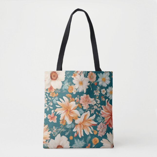 Bolsa Tote Flores Delicadas Incríveis (Frente)
