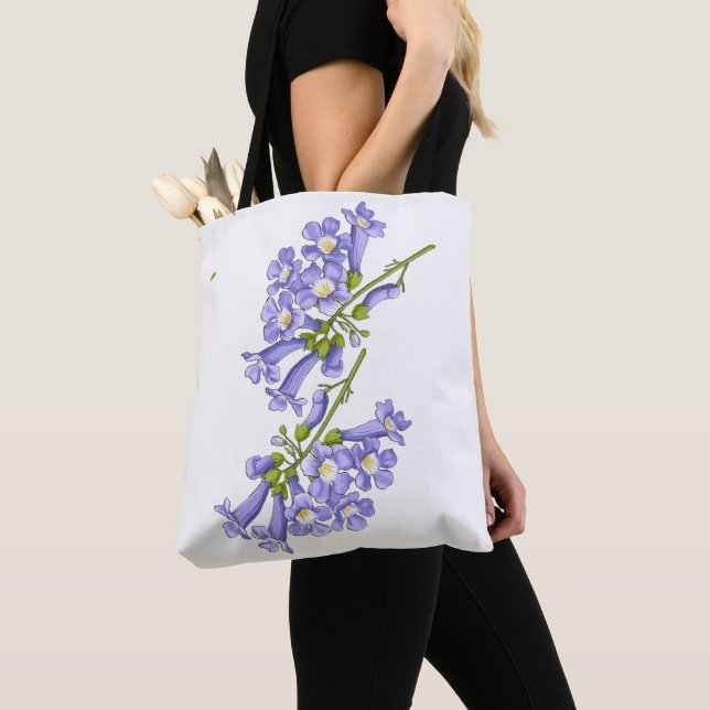 Bolsa Tote Flores do Brasil jacarandá e 3 marias (Close Up)