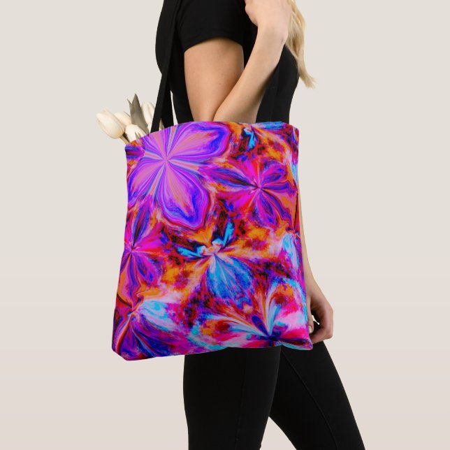 Bolsa Tote Flores e borboletas na Abstrato (Close Up)