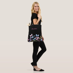Bolsa Tote Flores e borboletas selvagens