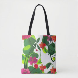 Bolsa Tote Flores e Caçadores Pintados: Vibrantes e Coloridos