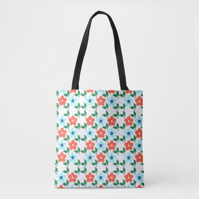 Bolsa Tote Flores e Folha por toda a Saco (Frente)
