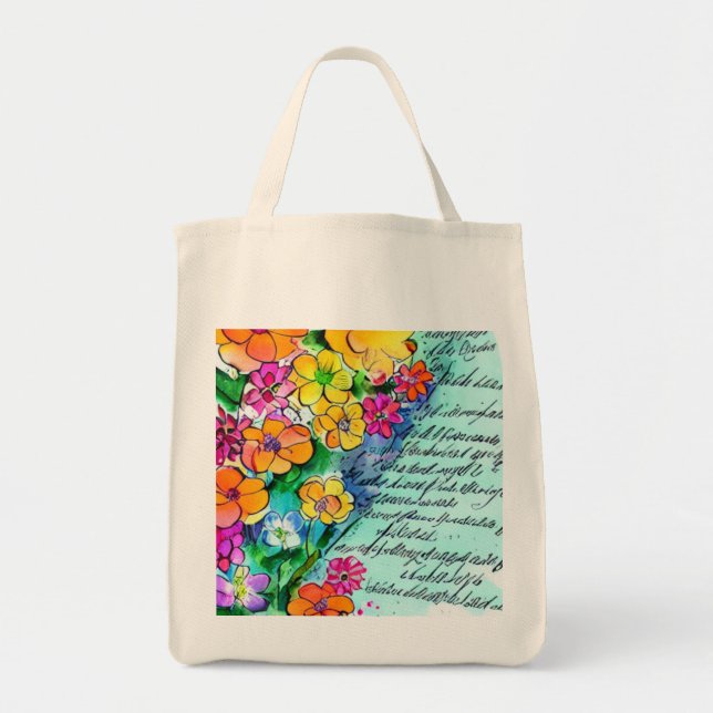 Bolsa Tote Flores e Letras (Frente)