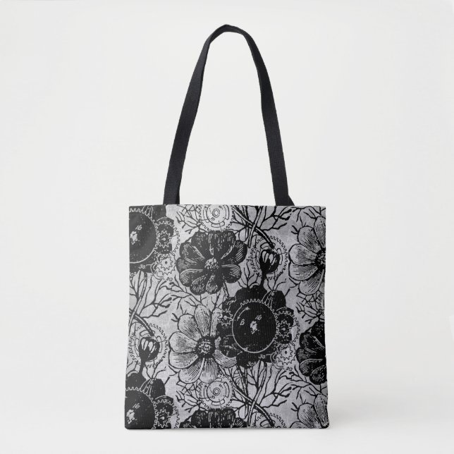 Bolsa Tote Flores E Ursos Saco (Frente)