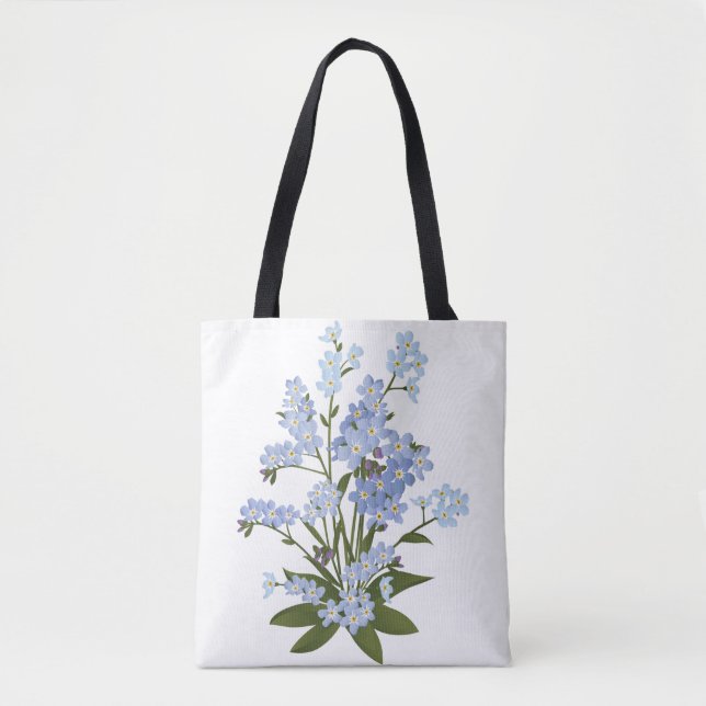 Bolsa Tote Flores, Esqueça-Me. (Frente)