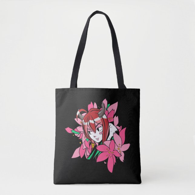 Bolsa Tote Flores estéticas de animas japonesas (Frente)