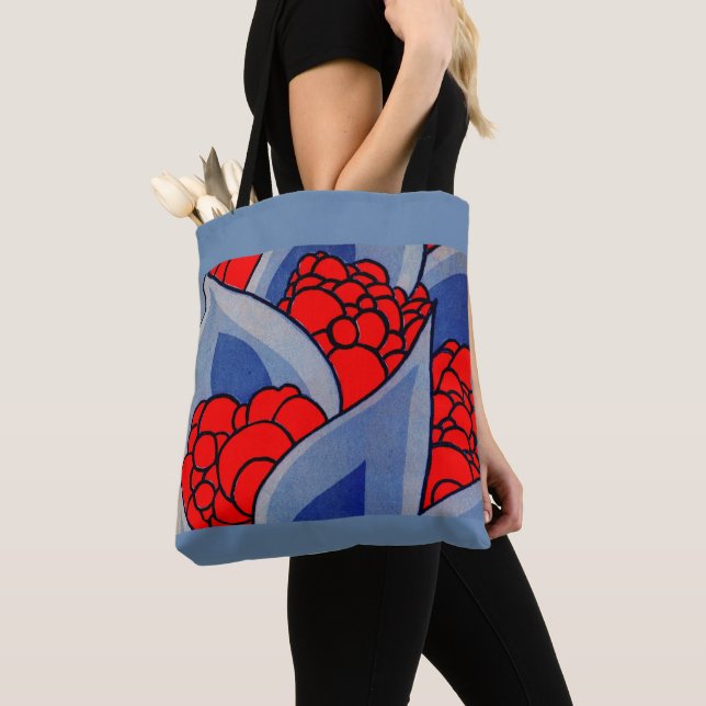 Bolsa Tote flores estilizadas e impressão (Close Up)