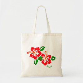 Bolsa Tote Flores exóticas, estilizados do hibiscus & folhas