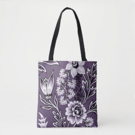 Bolsa Tote Flores Fantásticas (Ameixa) Belas Artes
