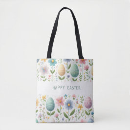 Bolsa Tote Flores Felizes de Páscoa