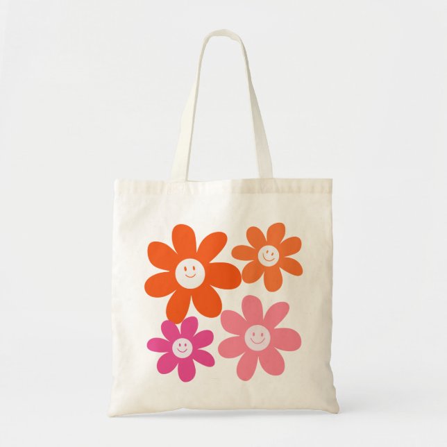 Bolsa Tote Flores Felizes E Bonitas (Frente)